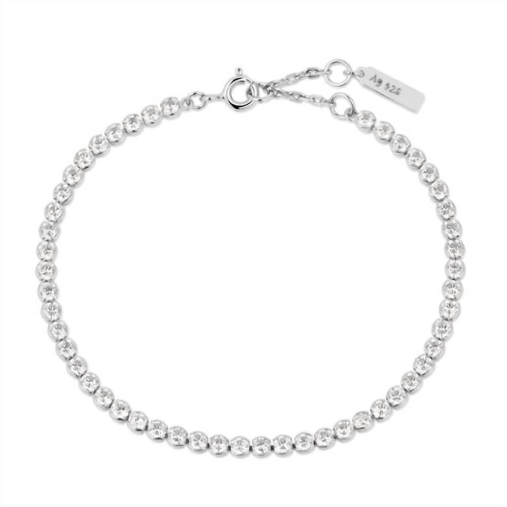NEW ANIA HAIE women's row bezel set bracelet in silver